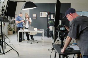 Filming on location